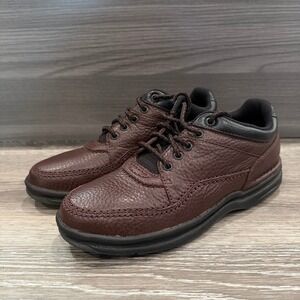 Rockport WWT11W Women Brown Leather Lace Up Comfort Walking Shoes Size 7
